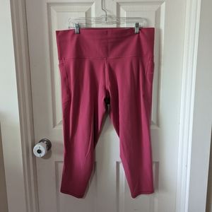 Athleta Size 2X Salutation Stash Pocket 7/8 Tight Legging in Bright Pink